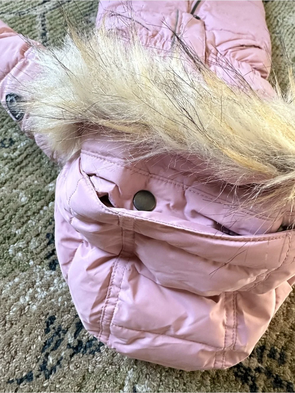 Deux par Deux | Puffy One Piece Baby Snowsuit in Dusty Pink